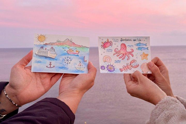 Santorini Watercolor Painting Experience by the Sea