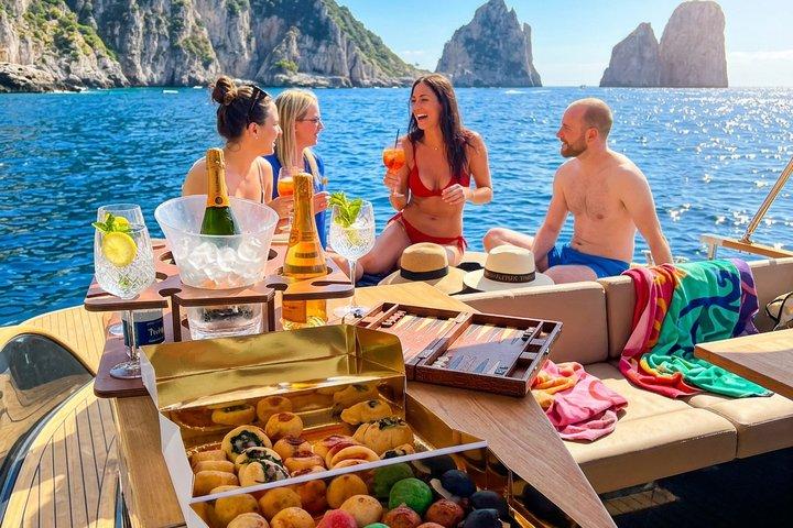 Blue Grotto and Capri Boat Tour with Aperitivo Swim and Snorkel