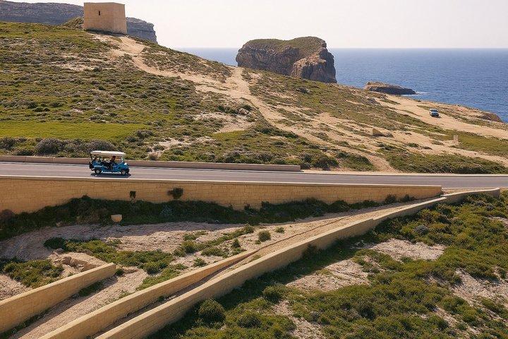 Sunset Gozo Tuk-Tuk Chauffeured Tour Including Comino Cruise
