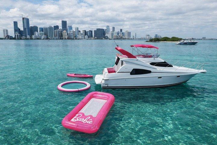 Barbie Pink Miami Yacht Rental | 2 Free Jet skis | Private Boat
