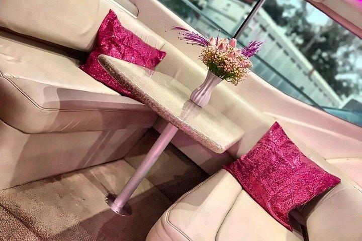 Pink Yacht Rental, 2 Free Jet Skis, Miami Boat Rental Up to 13