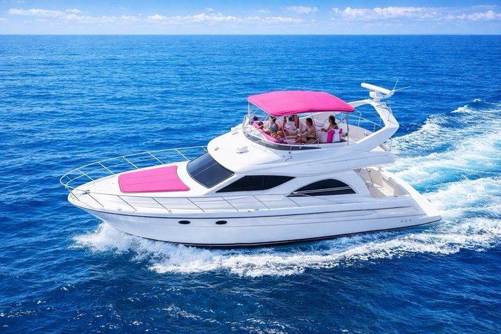 Pink Yacht Rental, 2 Free Jet Skis, Miami Boat Rental Up to 13