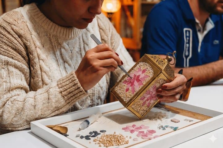 Moroccan Glass Mosaic Lamp Workshop with Tea and Pastries