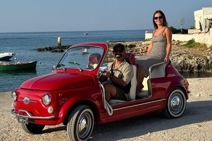 Tour of the Polignano Coast on board the Fiat 500 Spiaggina