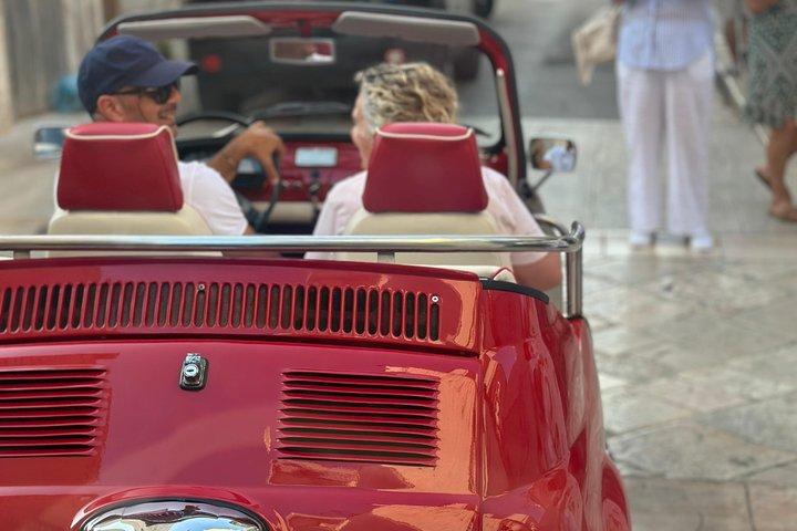 Tour of the Polignano Coast on board the Fiat 500 Spiaggina