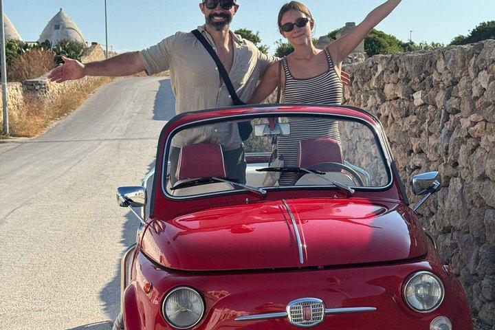 Tour of the Polignano Coast on board the Fiat 500 Spiaggina