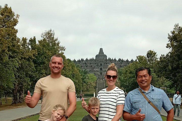 Borobudur Sunrise from Setumbu Hill Merapi Volcano and Prambanan