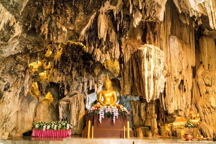 Kanchanaburi Private Tour: Erawan Waterfalls & Cave Temples