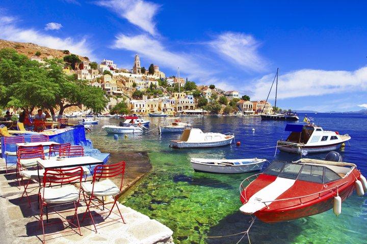 Symi Island Day Trip with Swimming at St George's Bay and Pick Up