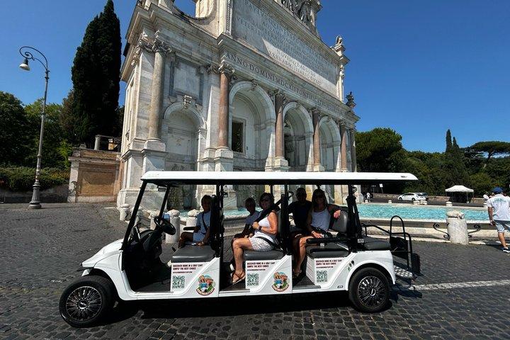Rome: 3 Hours Golf Cart with Gelato and Trevi Fountain Entrance