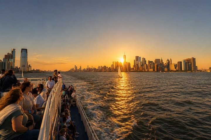 New York City Skyline and Statue of Liberty Sunset Cruise