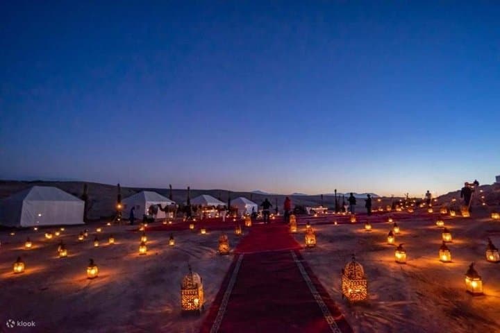 Agafay Desert Sunset Camel Ride Dinner and Cultural Show