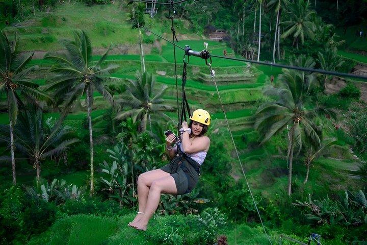 Ubud: Zipline, Sky Bike, And 4 Spot Swing In Private Rice Terrace