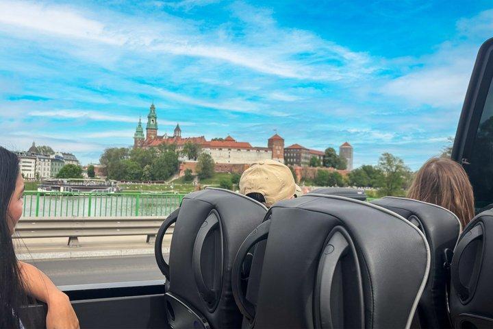 Krakow Cabrio Bus City Tour with Live Guide, Vodka & Pierogi