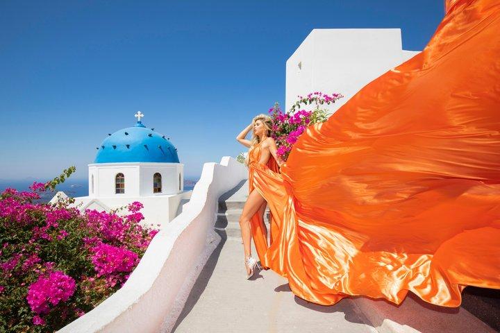 Santorini Flying Dress Photoshoot | Partners Join Free