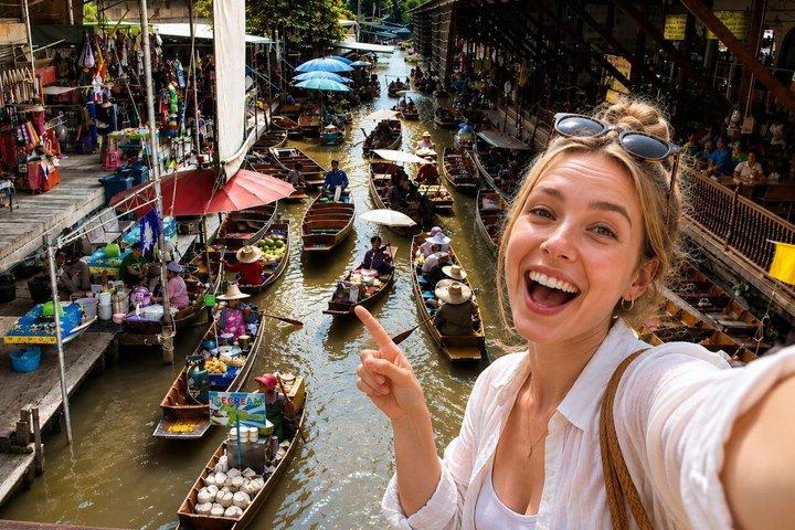 Damnoen Saduak Floating Market & Railway Market Tour from Bangkok