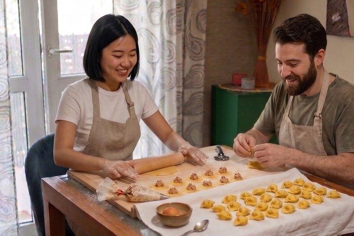 Small-Group Bologna Fresh Pasta Home Cooking Class with wine