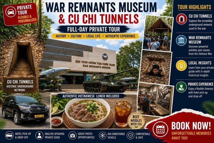 War Remnants Museum and Cu Chi Tunnels Full-Day Private Tour