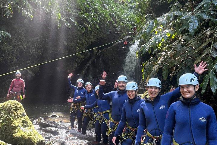 Waterpark Canyoning at Ribeira dos Caldeirões, Sao Miguel Azores