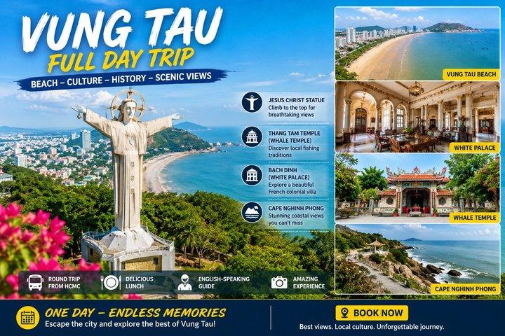 Vung Tau Day Tour: Beach Escape, Christ Statue & White Palace