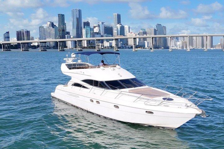 Miami Luxury Yacht Charter 60 ft + 2 free Jet Ski Ride + Sea Pool