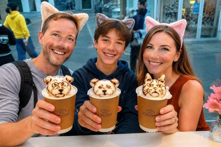 Tokyo Night Tour: Shinjuku Cat Cafe, 3D Cat & Original 3D Latte