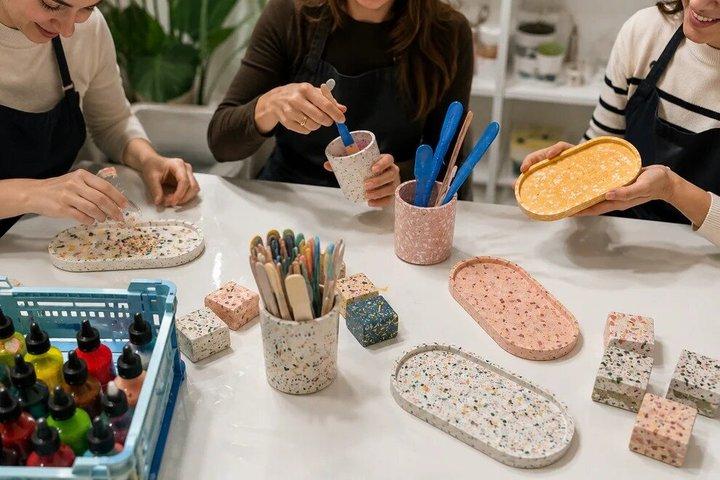 Create a Terrazzo Tray in Milan with Drinks and Snacks