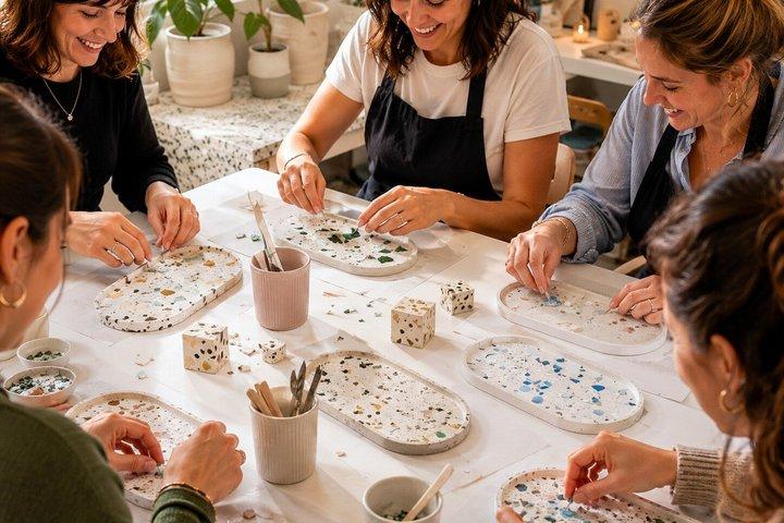 Create a Terrazzo Tray in Milan with Drinks and Snacks