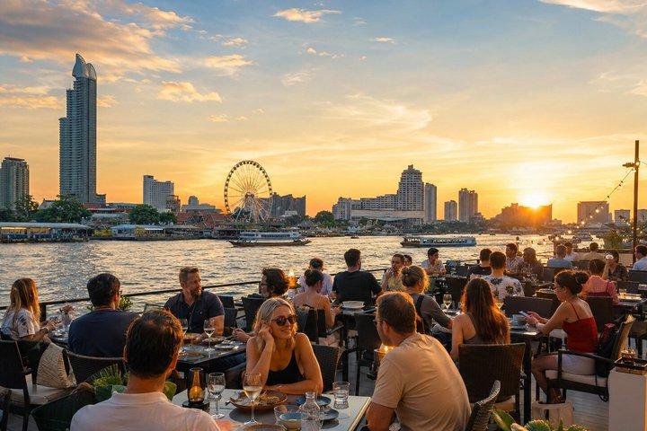Bangkok: Calypso Cabaret & Sunset Dinner Cruise optional Transfer