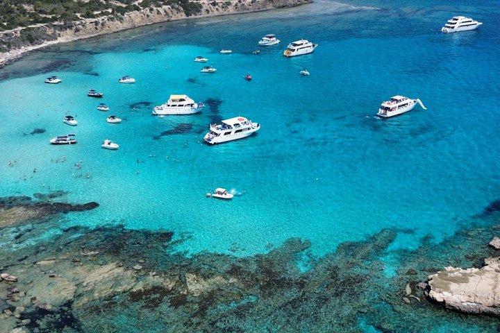 Blue Lagoon Akamas Bus and Boat Tour with Water Slide from Paphos