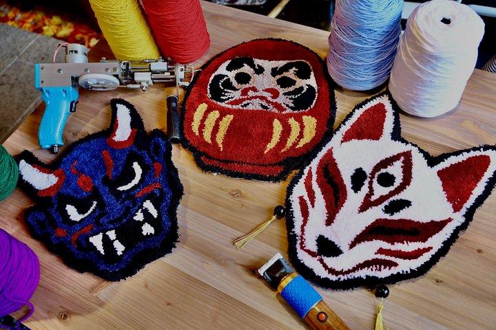 Kyoto:Craft Oni/Kitsune/Daruma rugs in a Tufting Atelier