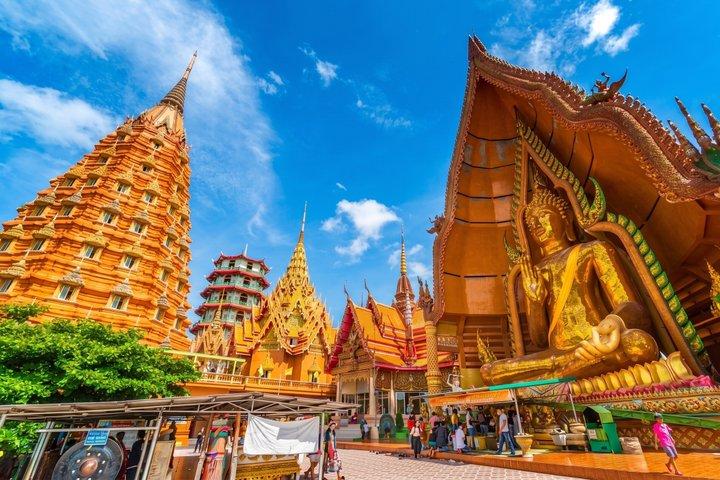 Kanchanaburi Private Tour: Erawan Waterfalls & Cave Temples