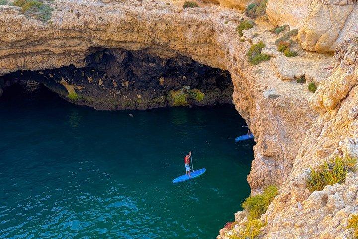 Albufeira: Sunset SUP Caves Tour w/Free Professional Photos