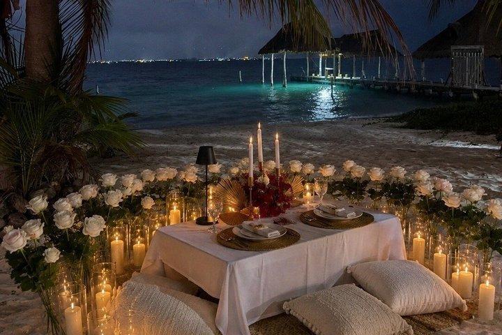 romantic picnic with a view of the caribbean sea