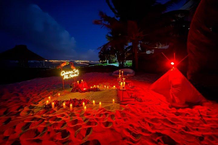 romantic picnic with a view of the caribbean sea