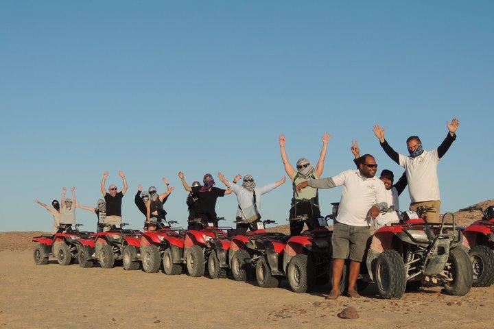 El Gouna Sunset Safari tour by Quad bike, Through The Dry Canyon, and Sand Dunes