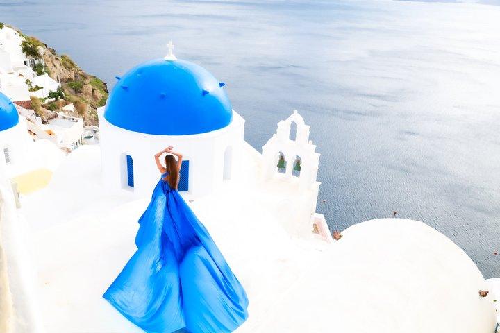 Santorini Flying Dresses Photo Shoot
