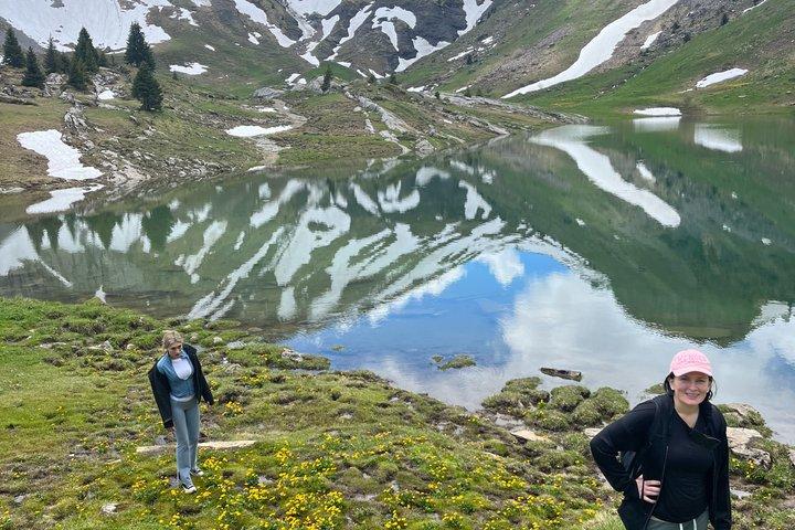 Alpine escape: mountain hut and hidden lake