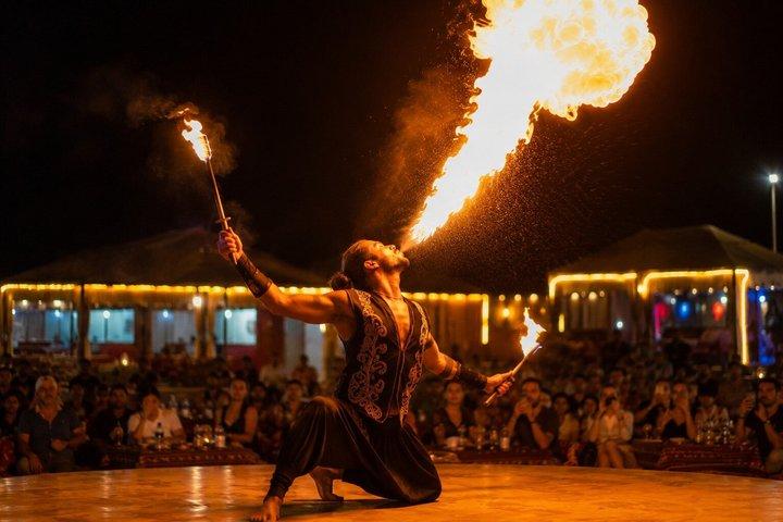 Best Dubai Desert Safari with Buffet Dinner,Sand Boarding & Shows