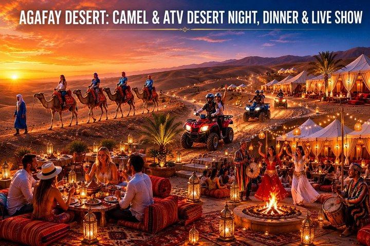 Agafay Desert: Camel & ATV Desert Night, Dinner & Live Show