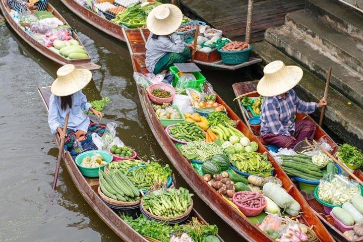Bangkok Railway Market, Floating Market & Dragon Temple Tour