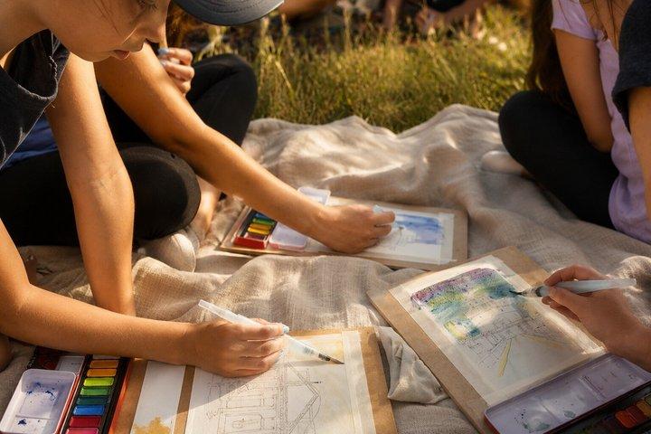 Watercolor Painting Class in Rome with Local Artist