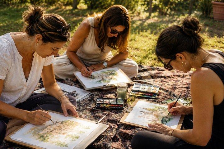 Watercolor Painting Class in Rome with Local Artist