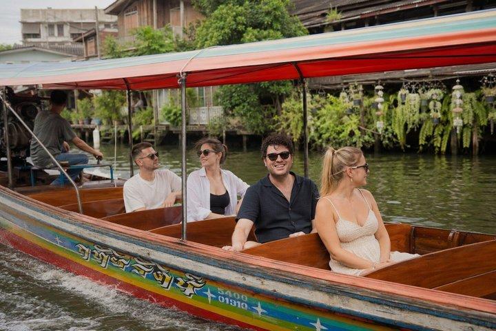 Bangkok Teak Boat Canal Tour with Wat Arun View