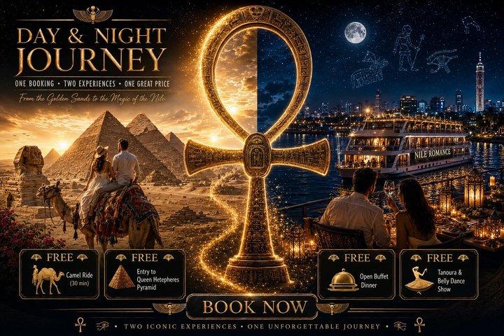 Giza Pyramids (FREE Camel, inside Pyramid & free Nile Cruise)