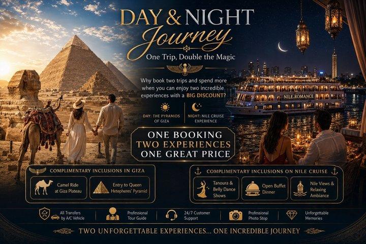 Giza Pyramids (FREE Camel, inside Pyramid & free Nile Cruise)