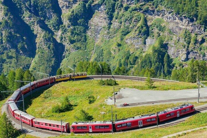 Intimate Small-Group Bernina UNESCO Scenic Train on Swiss Alps