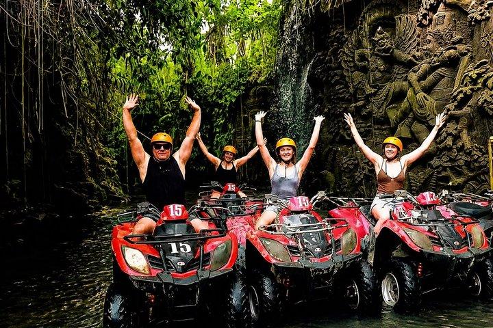 Bali ATV Ride Waterfall,RiceField,River,Kingkong Temple Cave
