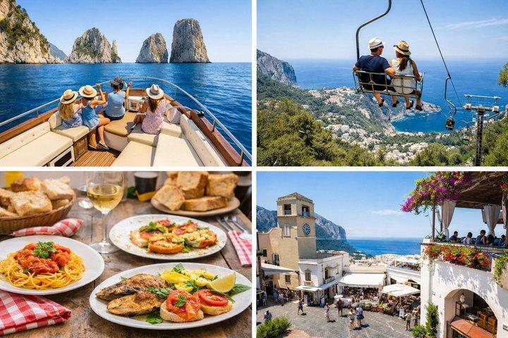 Capri and Anacapri: Boat Tour, Minibus, Chair Lift and Lunch