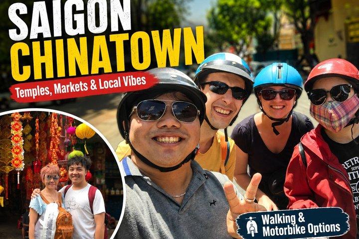 Inside Cholon Saigon Chinatown, Temples, Local Tasting by scooter